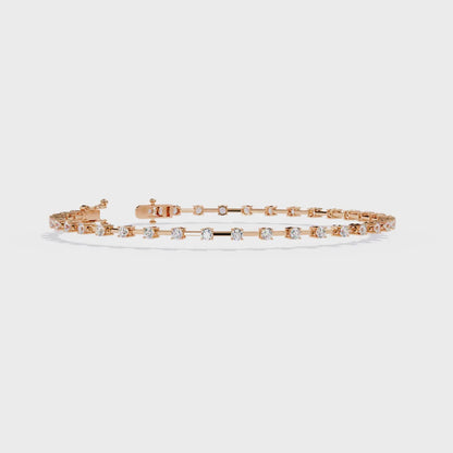 Vintage Round Cut High Quality Diamond Antique Stackable Handmade Sparkling Tennis Bracelet Gift For Women's