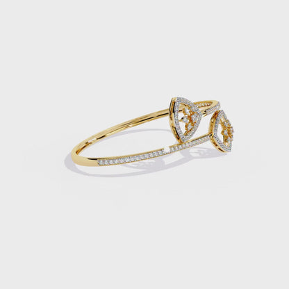 1.35Ct Trilliant Shape Round Cut High Quality Diamond Art Deco Vintage Open Cluster Every Day Bangle for Her
