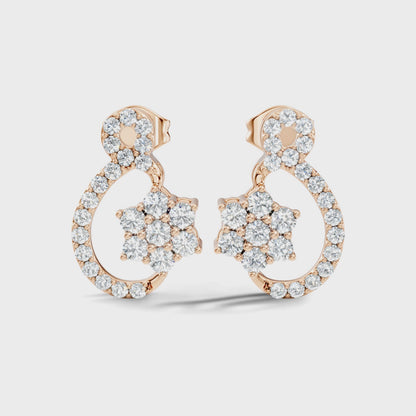 Round Shape Full Studs Natural & Lab Grown Diamond Earrings For Women Daily Wear