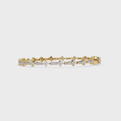 Round Cut Lab Grown Diamond Unique Delicate Classic Wedding Tennis Bracelet Gift For Women's