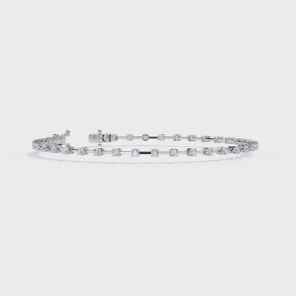 Vintage Round Cut High Quality Diamond Antique Stackable Handmade Sparkling Tennis Bracelet Gift For Women's
