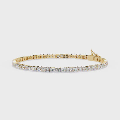 2.05Ct Round And Princess Cut Lab Grown Diamond Timeless Channel Set Dainty Tennis Bridesmaid Bracelet For Her