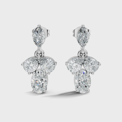Oval and Marquise Lab Grown Diamond Drop Earring