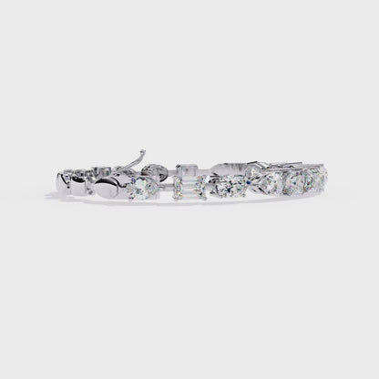 13.84Ct Multi Shape Diamond Minimalist  Antique Vintage Inspired Handcrafted Stunning Tennis Bracelet For Her