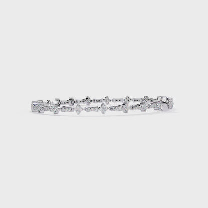 Round Cut Lab Grown Diamond Unique Delicate Classic Wedding Tennis Bracelet Gift For Women's