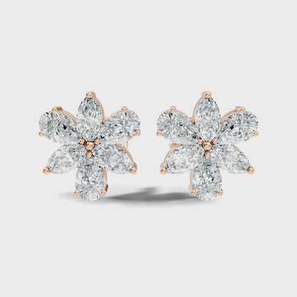 1.68 Ct Marquise & Pear Shape Natural & Lab grown Diamond Stunning Shinning Vintage Diamond Earrings For Birthday gif