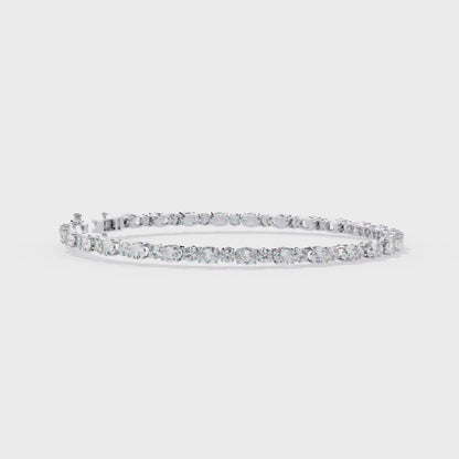 4.64Ct Oval And Round Cut Diamond Delicate Stunning Dainty Elegant Sparkling Women's Tennis Bracelet