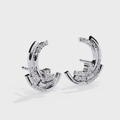 Vintage Round Cut Diamond Antique Push Back Earrings