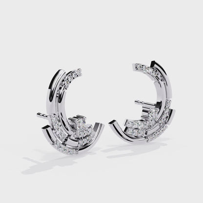 Vintage Round Cut Diamond Antique Cluster Minimalist Push Back Classic Stud Earring For Women's
