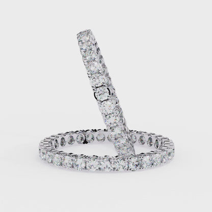 Round Cut White Colorless Diamond Elegant Full Eternity Classic Dainty Bridesmaid Band Gift for Her