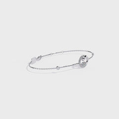 Round Cut Lab Grown Diamond Stackable Cuff Bracelet