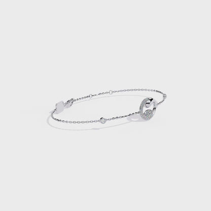 White Colorless Round Cut Lab Grown Diamond Elegant Vintage Classic Stackable Every Day Cuff Bracelet
