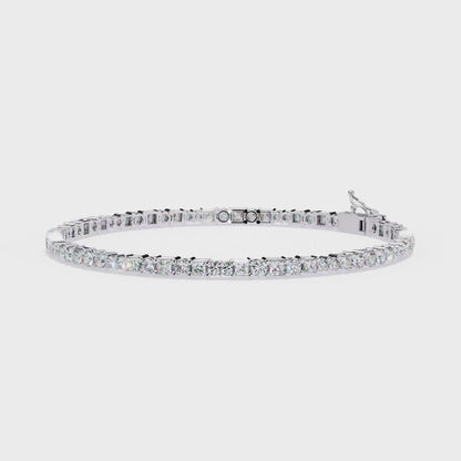2.05Ct Round And Princess Cut Lab Grown Diamond Timeless Channel Set Dainty Tennis Bridesmaid Bracelet For Her