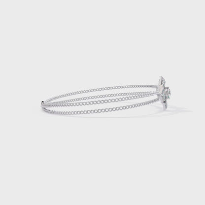 Round Cut Top Grade Natural Diamond Stunning Minimalist Dainty Party Wear Bracelet For Her