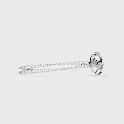Vintage Circle Shape Round Cut Diamond Elegant Dainty Minimalist Statement Daily Wear Cuff Bracelet For Her