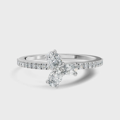 Oval and Round Cut High Quality Diamond Art Deco Vintage Cluster Statement Ring Gift For Her