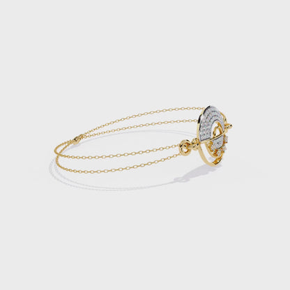 Round Cut Top Grade Diamond Unique 14k Solid Rose Gold Minimalist Handcrafted Cuff Bracelet For Women's