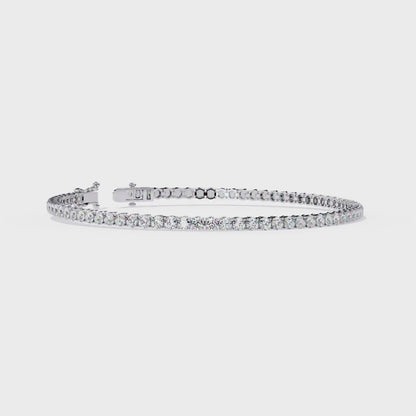3.89Ct Round Cut Lab Grown & Natural Diamond Classic Minimalist Stackable Dainty Party Wear Tennis Bracelet for Gift