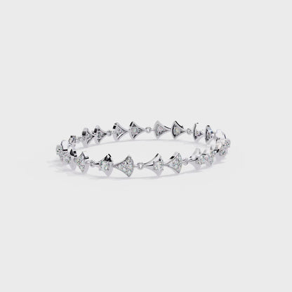 1.26Ct Round Cut Lab Grown Diamond Art Deco Dainty Elegant Timeless Perfect Minimalist Line Bracelet For Gift