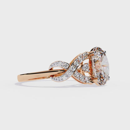 Twisted 1.80Ct Oval And Round Cut Diamond Antique Vintage Inspired Dainty Annivrasry Ring Gift For Her
