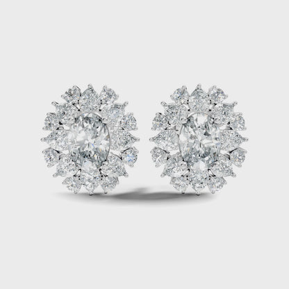 Oval, Pear & Round Cut Lab Grown Classic Stud Diamond Earring