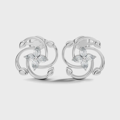 Stunning 14K White Gold Pear Cut Lab-Grown Diamond Earrings For Her Elegance