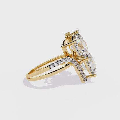 5.04Ct Round And Cushion Square Cut Diamond Elegance Timeless Stunning Dainty Bridesmaid Ring