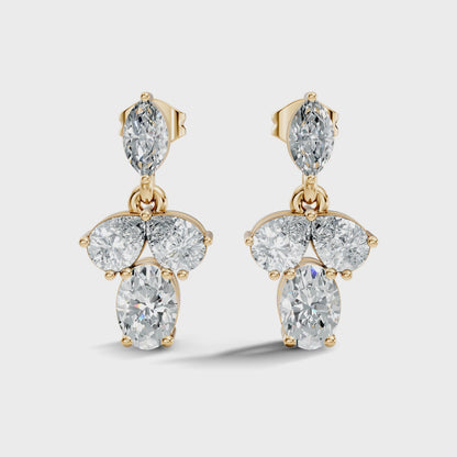 Oval and Marquise Lab Grown Diamond Drop Earring