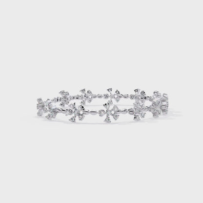 Round Cut Diamond Flower Shape Antique Stunning Sparkling Prefect Party Wear Tennis Bracelet