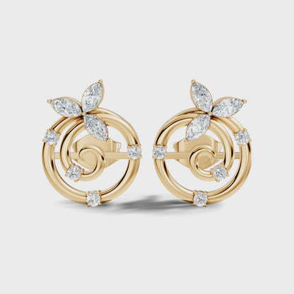 Affordable Classic Marquise Cut Diamond Stud Earrings Timeless Elegance Gift In 14K Solid Gold