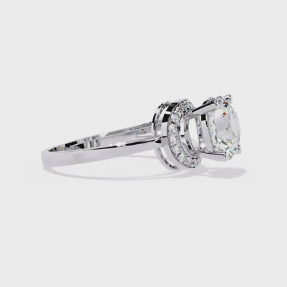 Round Cut 2.96Ct Diamond Cluster Delicate Vintage Sparkling Dainty Engagement Ring Gift For Her