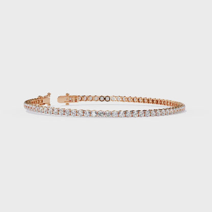 3.89Ct Round Cut Lab Grown & Natural Diamond Classic Minimalist Stackable Dainty Party Wear Tennis Bracelet for Gift