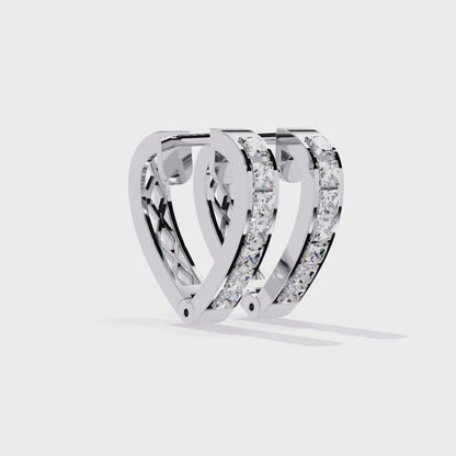 Vintage Princess Cut Top Grade Diamond Elegant Minimalist Stunning Handmade Hoop Party Wear Earring For Her