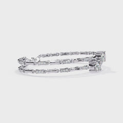 Round Cut Lab Diamond Prong Set Wedding Bracelet
