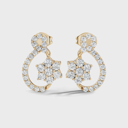 Round Shape Full Studs Natural & Lab Grown Diamond Earrings For Women Daily Wear