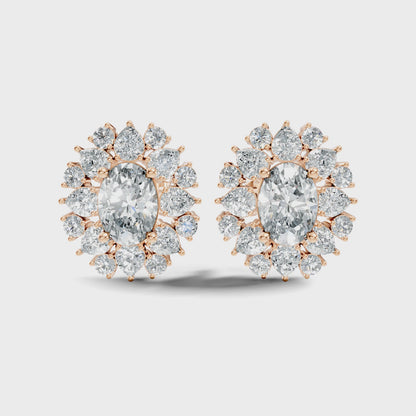 Oval, Pear & Round Cut Lab Grown Classic Stud Diamond Earring