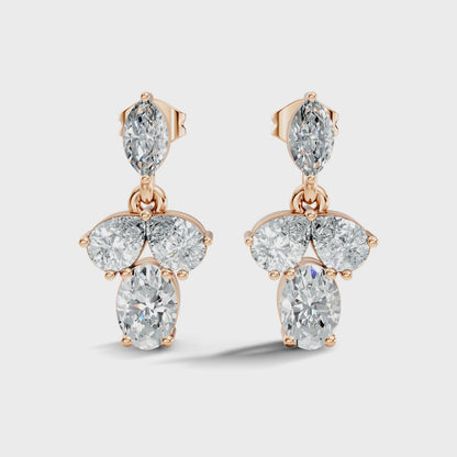 Oval and Marquise Lab Grown Diamond Drop Earring