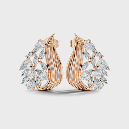 Pear and Marquise Lab Grown Diamond Stud Earring