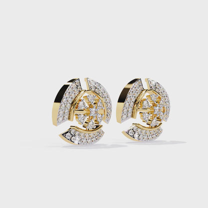 Round Cut Diamond Antique Elegant Stunning Screw Back Vintage Perfect Wedding Wear Stud Earring For Her
