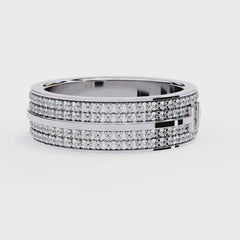 Round Cut Lab Grown Diamond Half Eternity Band