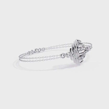 Antique 0.13Ct Round Cut White Colorless Lab Grown Diamond Vintage Dainty Party Wear Cuff Bracelet For Gift