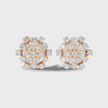 Round Lab Grown Diamond Vintage Stud Earring