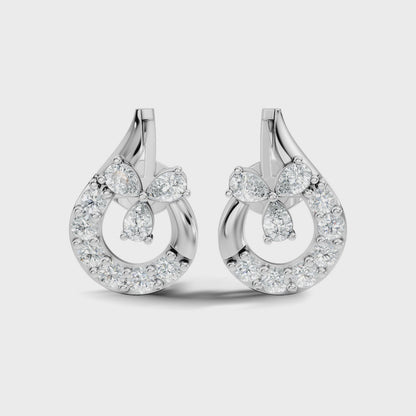1.13 Ct Round And Pear Shape Lab Grown 7 Natural Diamond Ethically Unique Shape Earrings For Girl