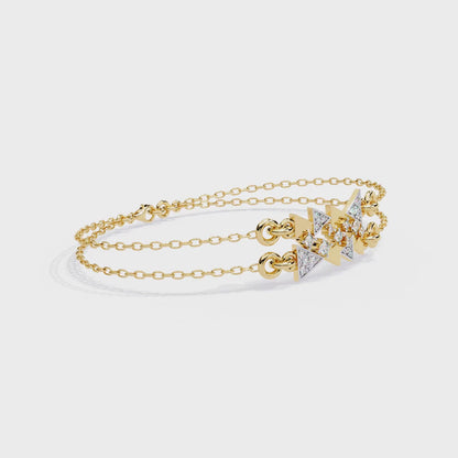 Round Cut Diamond Dainty Hand Crafted Cluster Vintage Timeless Bracelet Gift for Her Women's