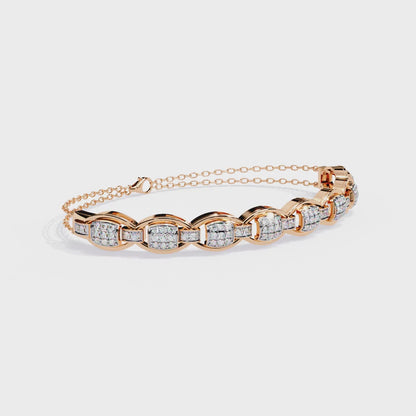 Round Cut High Quality Diamond Dainty Prong Set Minimalist Elegant Stackable Bangle For Gift
