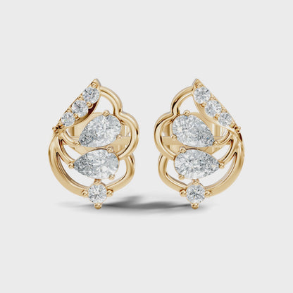 Pear, Round Shape 14k Solid Gold Natural, Lab grown Both Diamond Available Diamond Ring For Her