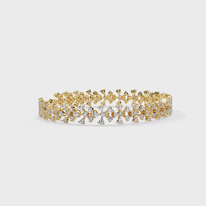 1.59Ct Round Cut Top Grade Diamond Antique Flower Shape Cluster Dainty Bridesmaid Tennis Bracelet Gift For Women's