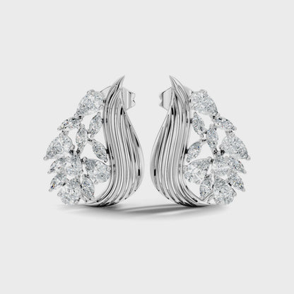 Pear and Marquise Lab Grown Diamond Stud Earring