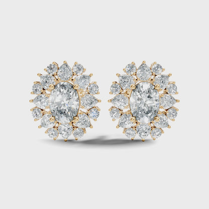 Oval, Pear & Round Cut Lab Grown Classic Stud Diamond Earring