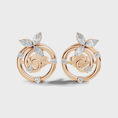 Affordable Classic Marquise Cut Diamond Stud Earrings Timeless Elegance Gift In 14K Solid Gold